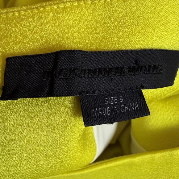 Alexander Wang Draped T-Shirt in Yellow Size 8 Short Sleeves Zipper on Shoulder - Picture 10 of 11